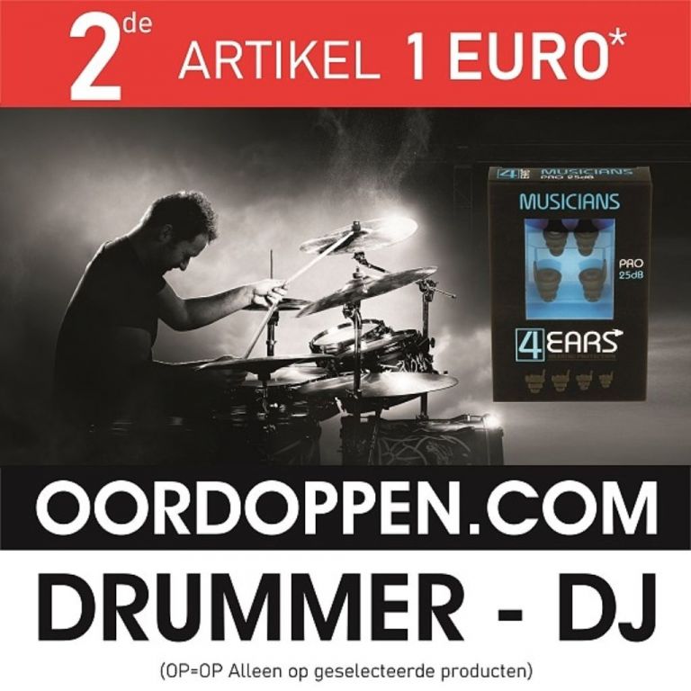 4EARS Musicians Pro 25dB Gehoorbescherming Drummer | Oordopjes