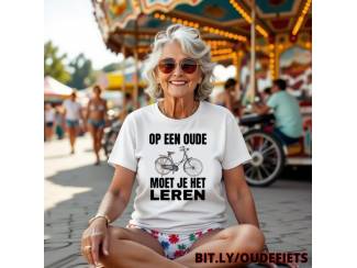 T-shirt &ndash; Op een oude fiets moet je het leren