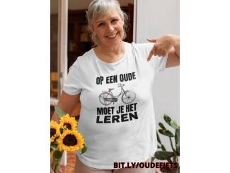 T-shirt &ndash; Op een oude fiets moet je het leren