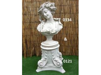 Borst beeld vrouw met zuil. nr 0334 + 0121