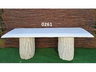 Tuinbank met boomstam zuil. nr 0261 & 0260.