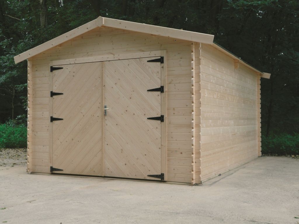 Tuinhuis-Blokhut garage traditioneel houten poort (S8331): 3580 x